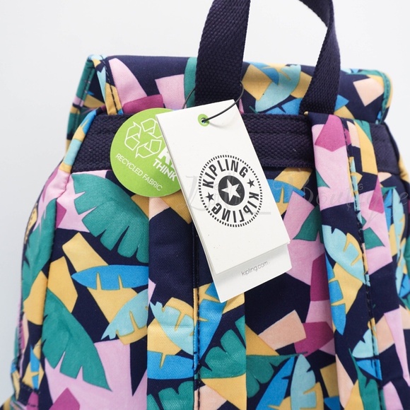 NWT Kipling BP4391 Ezra Travel Bag Backpack Polyester Radiant Palms Multi $129 main image 11